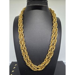 Vintage Necklace Gold Tone Single Long Link Chain Chunky Statement 40″