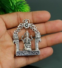 925 pure silver Lord Ganesha statue, figurine, puja article home temple art01