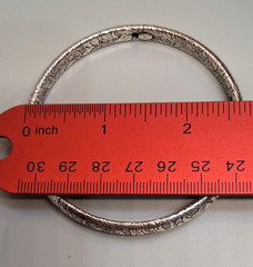 DANECRAFT Vintage Sterling All-Around Leaf Motive Domed BANGLE Bracelet 15g