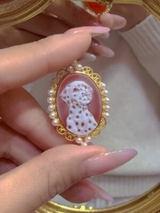Antique style Cameo Pendant 925 Silver plated Vintage Necklace Estate Jewelry213