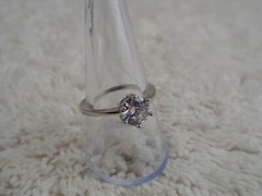 Silvertone Rhinestone Engagement-Style Ring ~ Size 8.5 (G18)