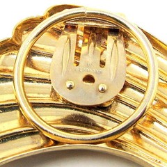 Swish Wave Scarf Clip Slide Dressy Goldtone Holder 1 1/2 inch US Seller LG