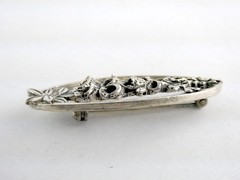 Vintage MASJ Maureen Ann Story Jones 1990 Silver Plated Pewter Foxglove Pin 9.2g