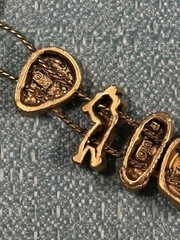 Vintage 1990’s TOFA Baseball Theme Bracelet Charms Gold Tone Made In Korea