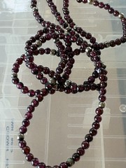 Vintage Garnet Small Beads Beaded Necklace 36”