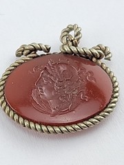 Vintage Carved Presssed Cameo Pendant Brown Mythological FOB Vicotrian
