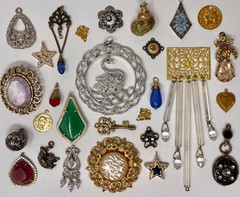 Lot Vtg & Modern Victorian Art Deco Style Pendants Findings Jewelry Craft Jn
