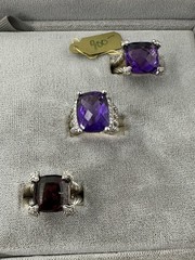 13 New Vintage Rings Resellers Mixed Lot- Various Gem Stones 925 Sterling Silver