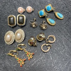 Wearable Vintage Clip Earring Lot Assorted 8 Pairs As Shown