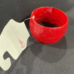 Vintage Lucite Acrylic Red Bangle Bracelet extra wide G40