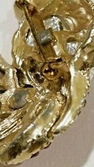 Vintage Great Horned Owl Brooch Pin Rhinestone Adorned Costume Estate Jewelry