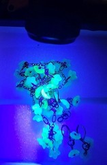 SALE VINTAGE URANIUM OPAL GREEN YELLOW GLASS FLOWER CLUSTER NECKLACE SET ARTISAN