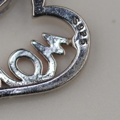 Open Heart MOM Pendant Necklace with Gemstones Sterling Silver