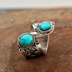 Vintage Boho Style Synthetic Faux Gemstone Ring with Zinc Alloy, Single Ring,