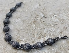 ✨🫧 VINTAGE .925 STERLING SILVER DOME BEAD BALL Link Bracelet | ESTATE Piece 🫧✨