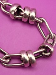 Vintage 925 Modernist Unisex Wrapped Link Bracelet Toggle Close 42g Apx 7.75”