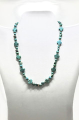 Yellow gold-plated sterling silver Turquoise Bead Velds Necklace