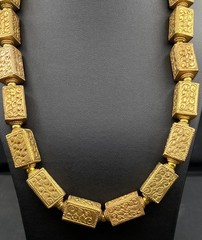 beautiful vintage antique afghani handmade brass gold plated beads necklace