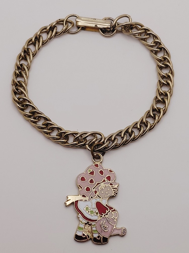 1980 Strawberry Shortcake Gold Tone AGC Charm Bracelet