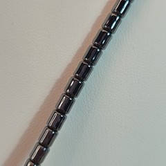 Beautiful Hematite Necklace w/ Central Geometric Charm 19″