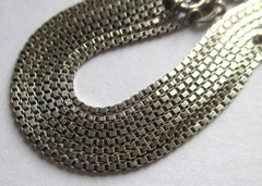 30in long 4.6g STERLING SILVER ITALY 925 BOX CHAIN NECKLACE VINTAGE