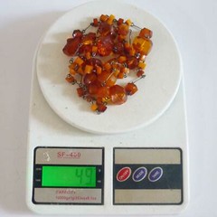 Vintage Latvian Natural Semu-Polished Amber Wire Necklace 49g
