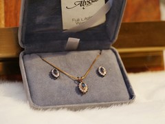Vintage “Alyssa” Jewelry Set – Pendant Necklace & Post Earrings Sterling Silver