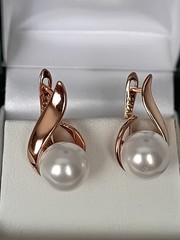 Vintage 1990-s 14 Ct Rolled Gold Pearls Earrings – Hallmarked 585 RG