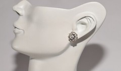 Antique Circa 1900s 14k Gold Top Silver Natural Rose Cut Diamond Earring