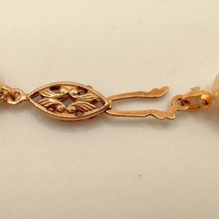 Vintage Danecraft Faux Glass Pearl Necklace Removable Shell Pendant 36 In Signed