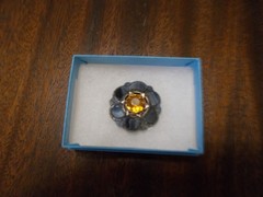 Antique Victorian Scottish Silver/Agate Brooch Pin With Deep Orange Cairngorm