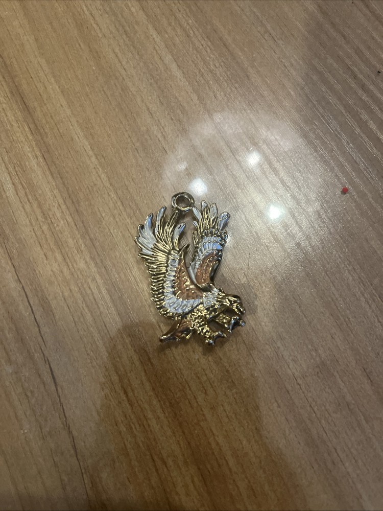 VTG 1980’S PEWTER AND GOLD PLATED EAGLE PENDANT – COSTUME JEWELRY