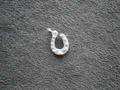TINY Lucky Horseshoe Vintage Shiny Sterling Silver Bracelet Charm Pendant