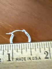 Beautiful Hoop earrings /Click On 0.5”Diameter,sterling silver New 2mm Width