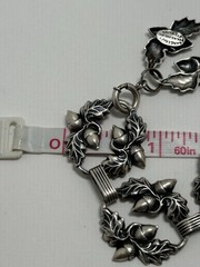 Vintage Danecraft Sterling Silver Acorn Oak Leaf Bracelet Matching Earrings Set