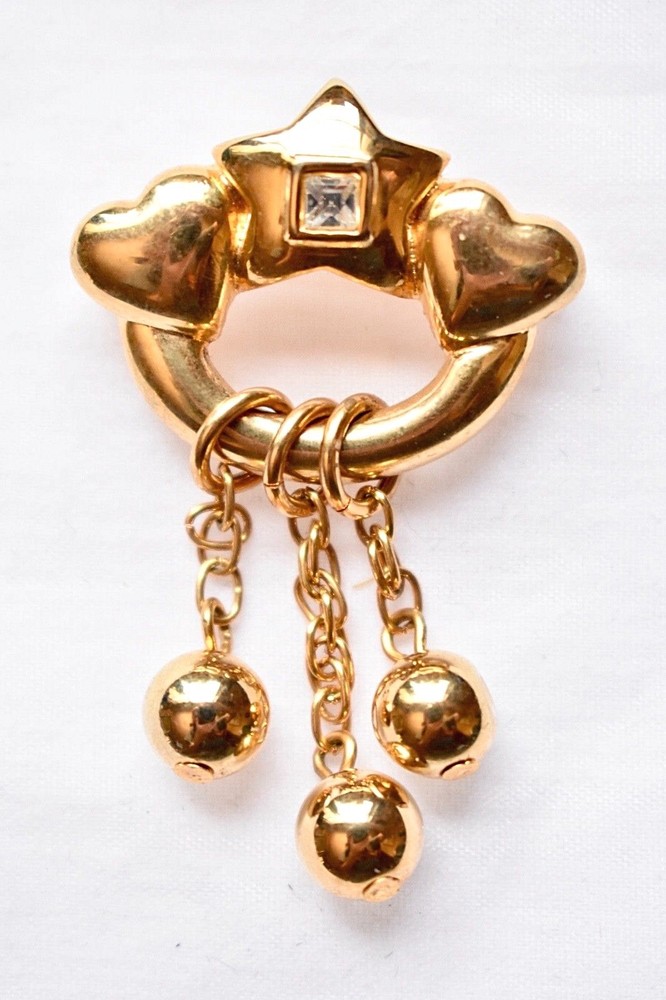 Vintage Giovanni Heart Star Brooch Pin Boho Retro Statement Jewelry Gift For Her
