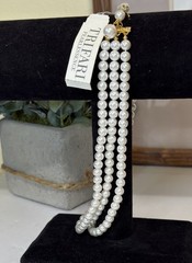 Pearlessence Trifari Triple Strand Faux Pearl 6mm Choker Necklace 14” Adj.