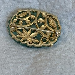 Vintage Marvella Faux Jade Brooch