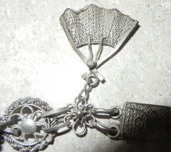 VINTAGE ANTIQUE OLD CHINESE EXPORT FILIGREE CHARM BRACELET SIGNED CHINA