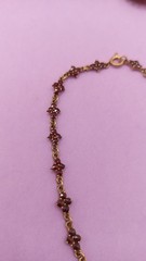NO TARIFF Antique Bohemian Garnet Necklace Gold Tone VIntage 8 7/8″