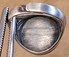 VINTAGE Sterling Silver CELTIC Art Glass SCOTTY DOG Bypass Wrap Ring 8.25 NICE