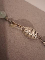 Jade/aventurine icy green gemstone graduated necklace, individually knotted
