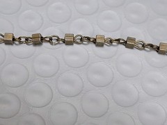 Brass Tone Metal Cubes Chain Choker 17 Inch Necklace Vintage