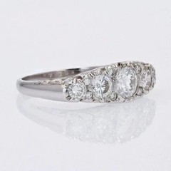 Art Deco Style Round Cut Lab Created Diamond Vintage Engagement 14K Gold FN Ring