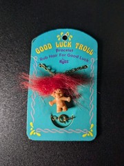 Vintage Russ Good Luck Troll Bracelet Red Hair Unused
