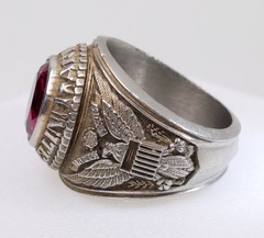 Size 9 Red US Army United States Army Military Signet Stainless Steel Ring