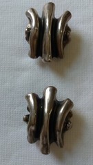 EARRINGS VINTAGE SILVER CHUNKY; Very light despite the size