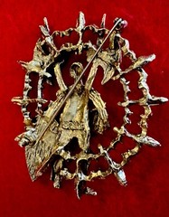 P E P Signed Knight Armor Brooch Shield Book Piece Gold Tone. Rare To Find!