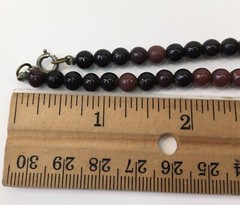 Vintage Shiny Beaded Necklace Shades of Brown Dainty 16″