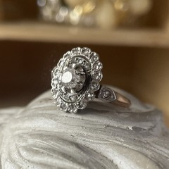 Antique Victorian Edwardian 18k Gold Diamond Ring 5.5 Old Rose Cut Engagement